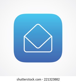 Message Mail Envelope Open sign pictogram. Vector symbol icon. Simple flat metro design style. ESP10