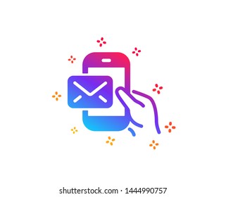 Message, Mail icon. New newsletter sign. Phone E-mail symbol. Dynamic shapes. Gradient design messenger Mail icon. Classic style. Vector