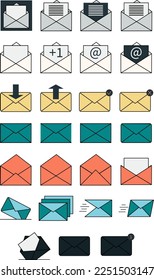 Message mail icon vector set.