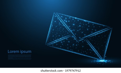 Message mail line connection. Low poly design. Abstract geometric background. vector illustration.
