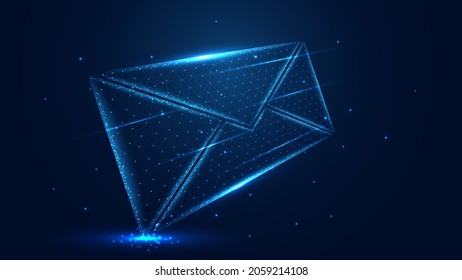 Message mail line connection. Low poly design. Abstract geometric background. vector illustration.