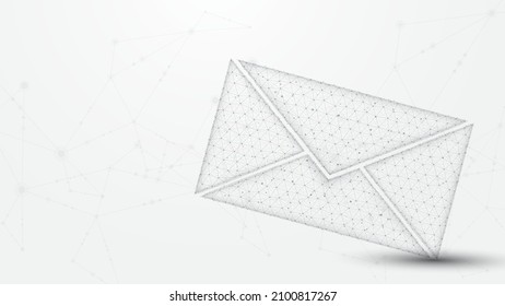 Message mail line connection. Low poly design. Abstract geometric background. vector illustration.