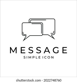 message or mail logo line art simple minimalist vector icon design.