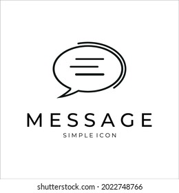 message or mail logo line art simple minimalist vector icon design.