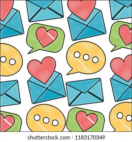 message mail love heart speech bubble pattern