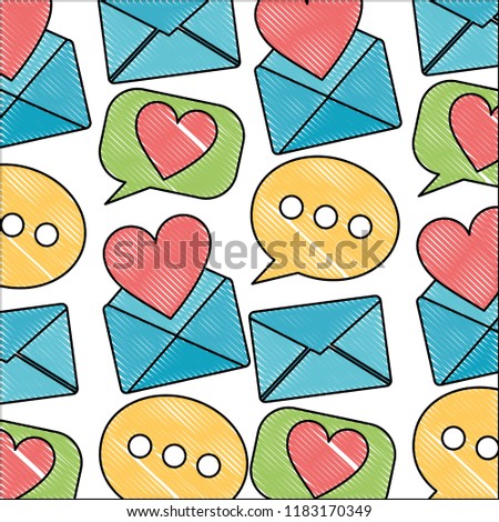 message mail love heart speech bubble pattern