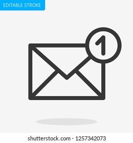 Message & Mail Notification Icon - Vector Editable stroke. Pixel perfect