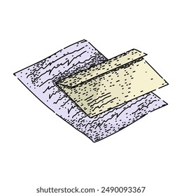 message mail paper hand drawn. post e, open card, envelope note message mail paper vector sketch. isolated color illustration