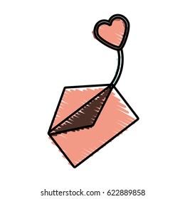 message mail romantic heart drawing