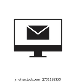 Símbolo de mensaje de correo electrónico en el monitor del equipo