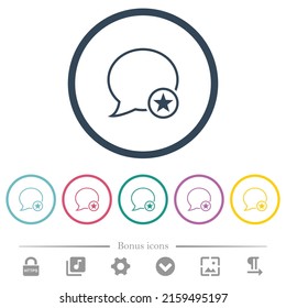 El mensaje marcó los iconos de color plano en contornos redondos. 6 iconos de bonificación incluidos.
