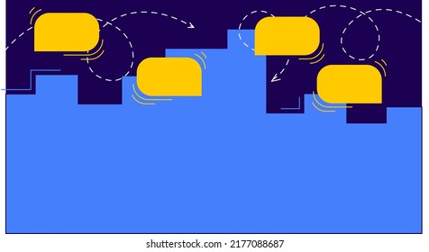 message messenger city background app infographics social network communication conversation internet