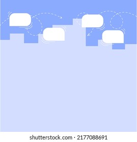 message messenger city background app infographics social network communication conversation internet