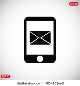 message in mobil vector icon, stock vector illustration flat design style