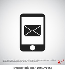 message in mobil vector icon, stock vector illustration flat design style