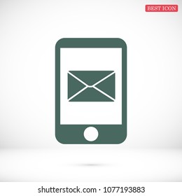 message in mobil vector icon, stock vector illustration flat design style