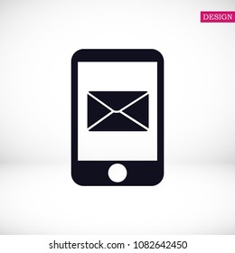 message in mobil vector icon, stock vector illustration flat design style