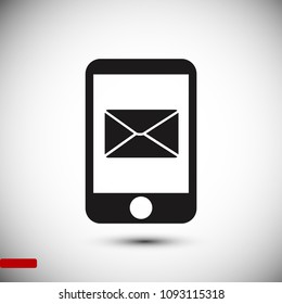 message in mobil vector icon, stock vector illustration flat design style