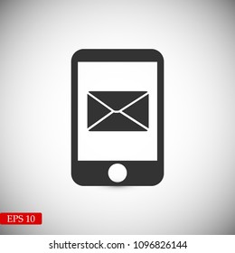 message in mobil vector icon, stock vector illustration flat design style