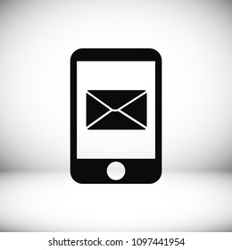 message in mobil vector icon, stock vector illustration flat design style