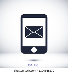 message in mobil vector icon, stock vector illustration flat design style