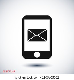 message in mobil vector icon, stock vector illustration flat design style