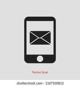 message in mobil vector icon, stock vector illustration flat design style