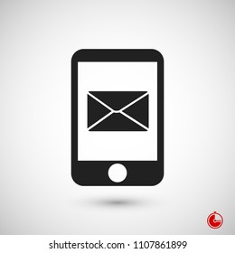 message in mobil vector icon, stock vector illustration flat design style