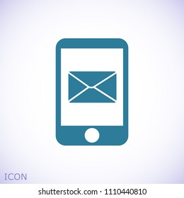 message in mobil vector icon, stock vector illustration flat design style