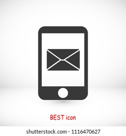 message in mobil vector icon, stock vector illustration flat design style