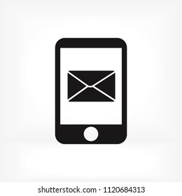 message in mobil vector icon, stock vector illustration flat design style