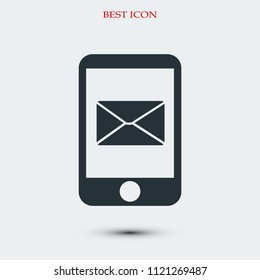 message in mobil vector icon, stock vector illustration flat design style