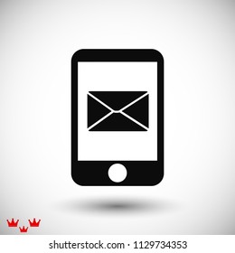 message in mobil vector icon, stock vector illustration flat design style