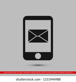 message in mobil vector icon, stock vector illustration flat design style