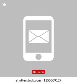 message in mobil vector icon, stock vector illustration flat design style