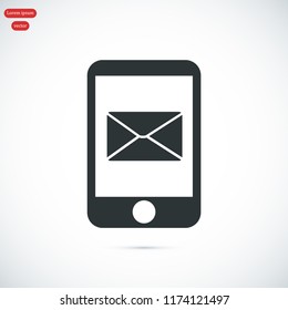 message in mobil vector icon, stock vector illustration flat design style