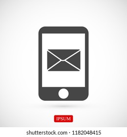 message in mobil vector icon, stock vector illustration flat design style