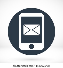 message in mobil vector icon, stock vector illustration flat design style