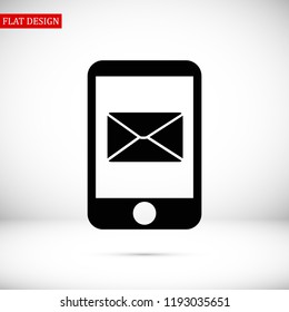 message in mobil vector icon, stock vector illustration flat design style