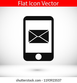 message in mobil vector icon, stock vector illustration flat design style