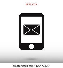 message in mobil vector icon, stock vector illustration flat design style