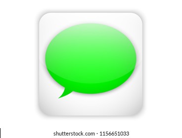 message mobile app icon white button