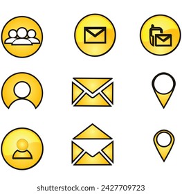 message mobile phone wifi location setting signals contacts mobile vector icons