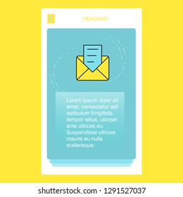 Message mobile vertical banner design design. Vector