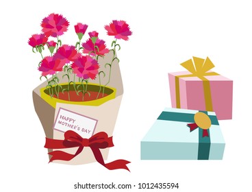 Message of Mother's Day.
Clip art of Mother's Day.
Message of appreciation.
Image of carnation and Mother's Day.
Illustration of a message on Mother's Day.