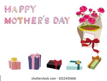 Message of Mother's Day.
Clip art of Mother's Day.
Message of appreciation.
Image of carnation and Mother's Day.
Illustration of a message on Mother's Day.