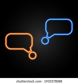 Message neon sign, modern design, light banner, colorful trend of modern design on black background. Vector illustration.