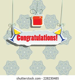 Message New Year's surprise greeting. For the design of the banner, cover or invitation.  Vector illustration.