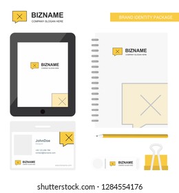 Message not sent Business Logo, Tab App, Diary PVC Employee Card and USB Brand Stationary Package Design Vector Template
