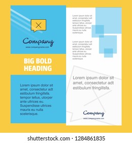Message not sent Company Brochure Title Page Design. Company profile, annual report, presentations, leaflet Vector Background